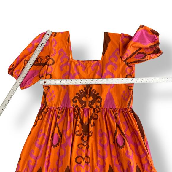 Maude Vivante Red Ruffled Mini Cotton Dress Size Large Boho, Colorful - Picture 3 of 9